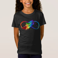Infinity Symbol with Rainbow Feather