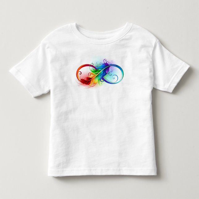 Infinity Symbol with Rainbow Feather Toddler T-Shirt (Front)
