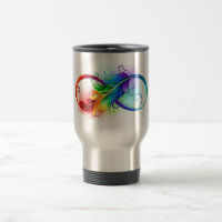 Infinity Symbol with Rainbow Feather