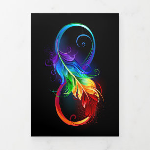 Infinity Symbol with Rainbow Feather Tri-Fold Announcement