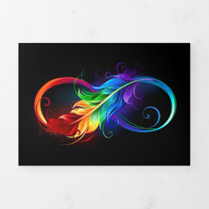 Infinity Symbol with Rainbow Feather Tri-Fold Programme