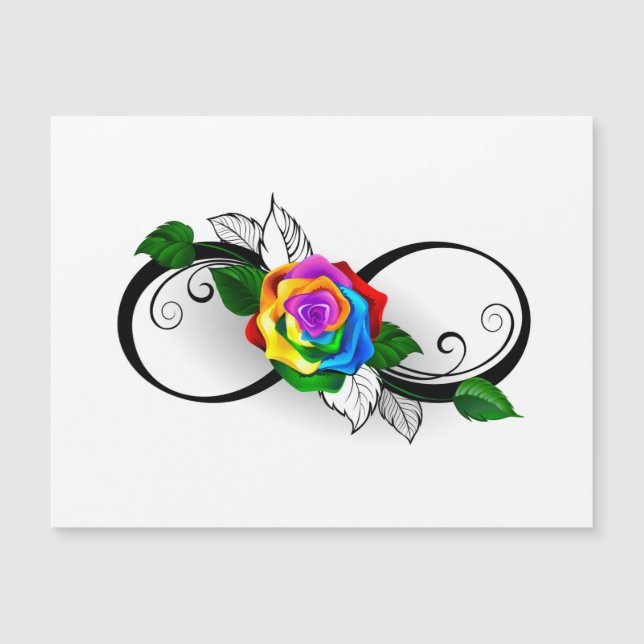 Infinity Symbol with Rainbow Rose (Front)