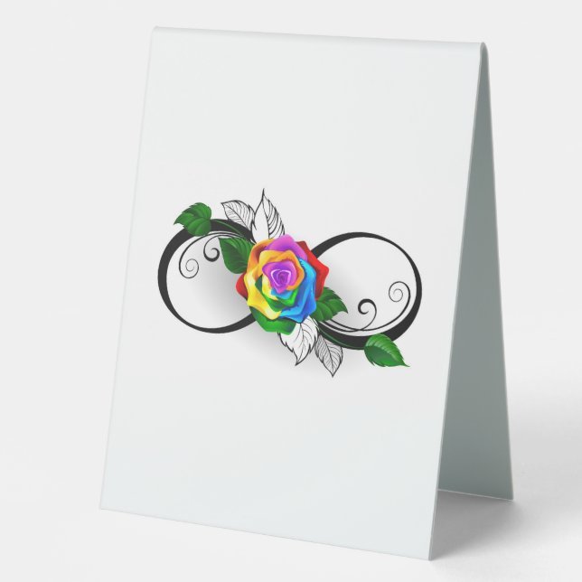 Infinity Symbol with Rainbow Rose (Front)