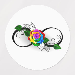 Infinity Symbol with Rainbow Rose