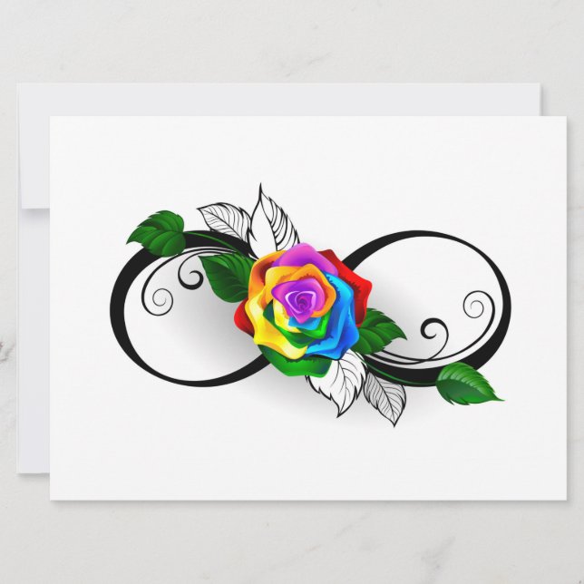 Infinity Symbol with Rainbow Rose (Front)