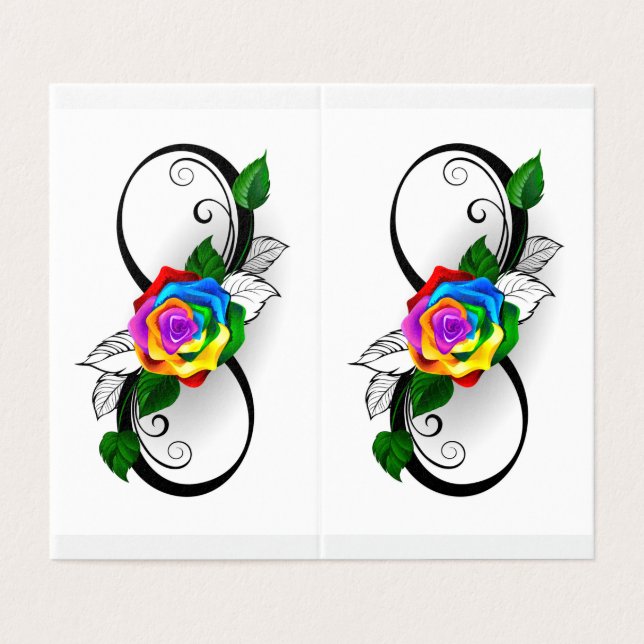 Infinity Symbol with Rainbow Rose (Outside Unfolded)