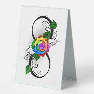 Infinity Symbol with Rainbow Rose