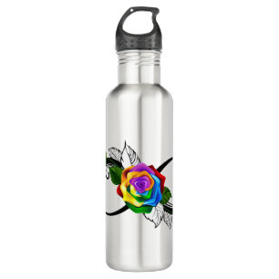 Infinity Symbol with Rainbow Rose 710 Ml Water Bottle