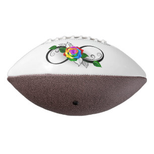 Infinity Symbol with Rainbow Rose American Football