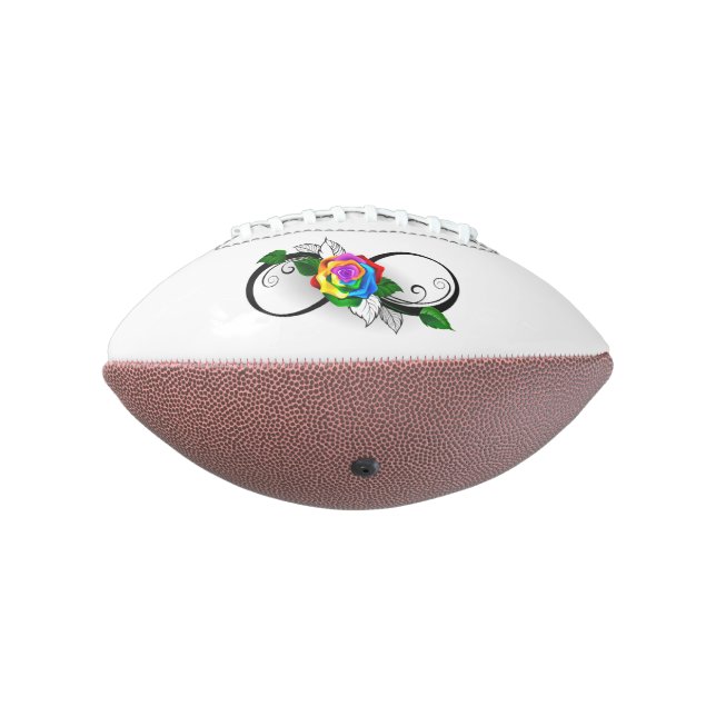 Infinity Symbol with Rainbow Rose American Football (Rotated 270)