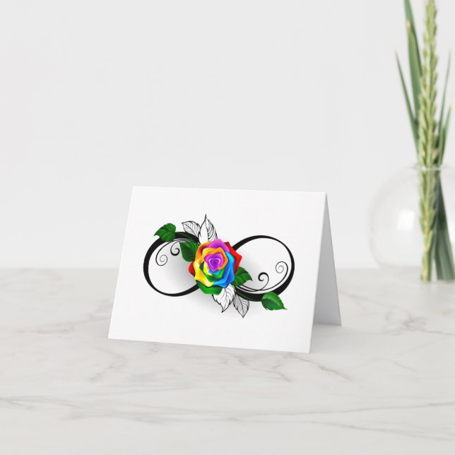 Infinity Symbol with Rainbow Rose Announcement (Front)