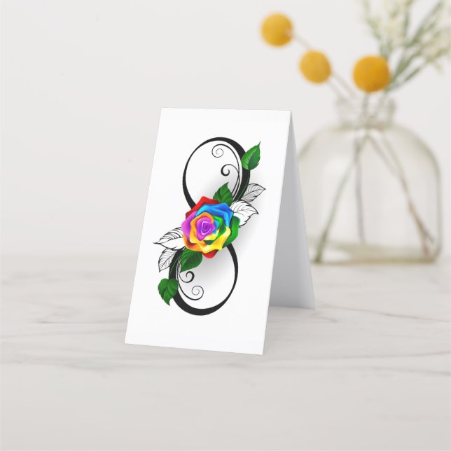 Infinity Symbol with Rainbow Rose Appointment Card (Back)