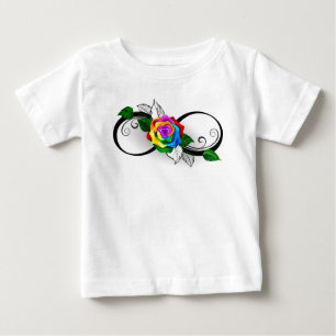 Infinity Symbol with Rainbow Rose Baby T-Shirt