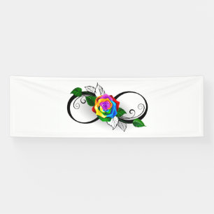 Infinity Symbol with Rainbow Rose Banner