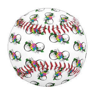 Infinity Symbol with Rainbow Rose Baseball
