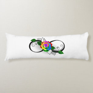 Infinity Symbol with Rainbow Rose Body Cushion