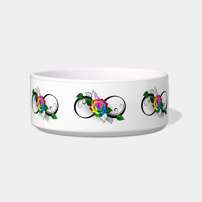 Infinity Symbol with Rainbow Rose Bowl (Front)