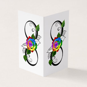 Infinity Symbol with Rainbow Rose Business Card
