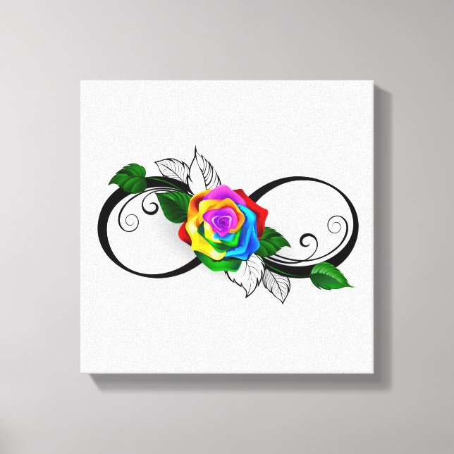 Infinity Symbol with Rainbow Rose Canvas Print (Front)