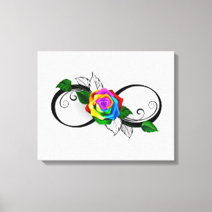 Infinity Symbol with Rainbow Rose Canvas Print