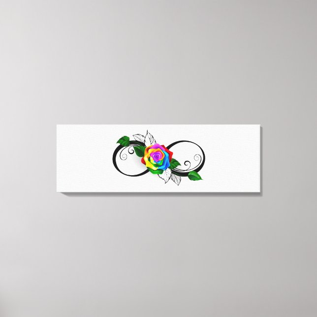 Infinity Symbol with Rainbow Rose Canvas Print (Front)
