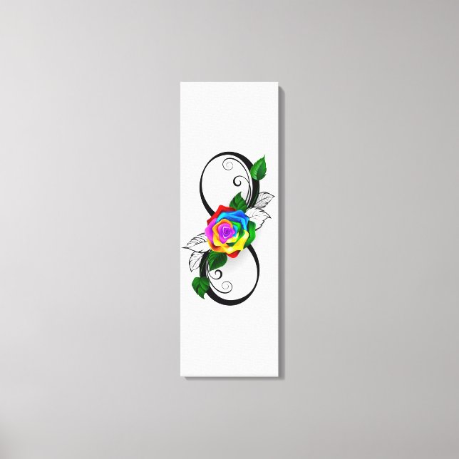 Infinity Symbol with Rainbow Rose Canvas Print (Front)