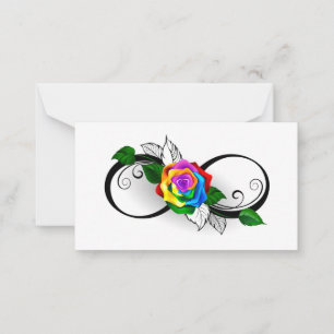 Infinity Symbol with Rainbow Rose Card