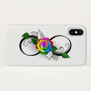 Infinity Symbol with Rainbow Rose iPhone X Case