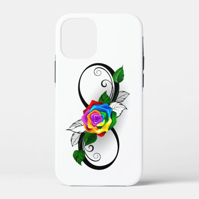 Infinity Symbol with Rainbow Rose Case-Mate iPhone Case (Back)