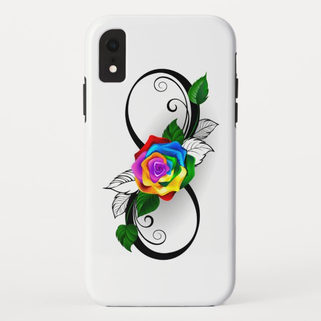 Infinity Symbol with Rainbow Rose Case-Mate iPhone Case (Back)