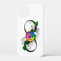 Infinity Symbol with Rainbow Rose