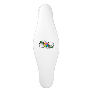 Infinity Symbol with Rainbow Rose Ceramic Cabinet Pull
