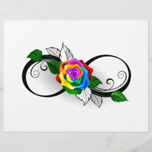 Infinity Symbol with Rainbow Rose Custom Letterhead