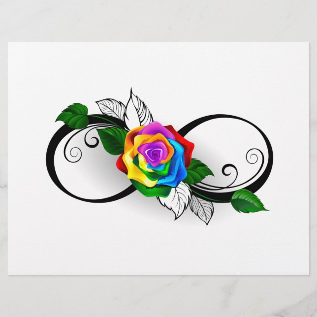 Infinity Symbol with Rainbow Rose Custom Letterhead (Front)