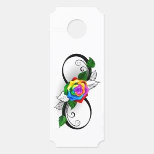 Infinity Symbol with Rainbow Rose Door Hanger