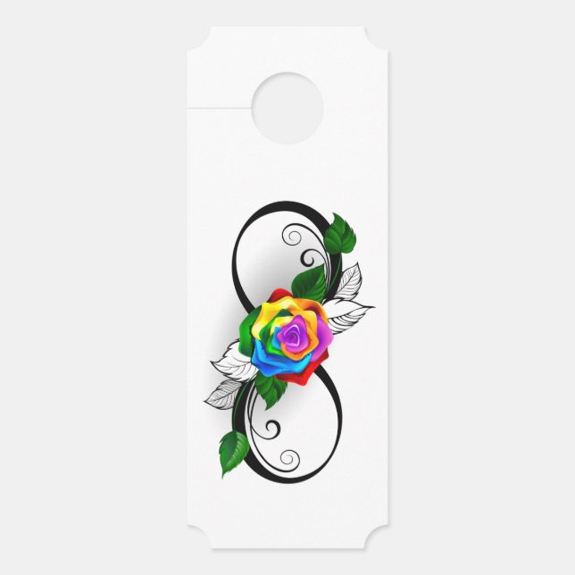 Infinity Symbol with Rainbow Rose Door Hanger (Front)