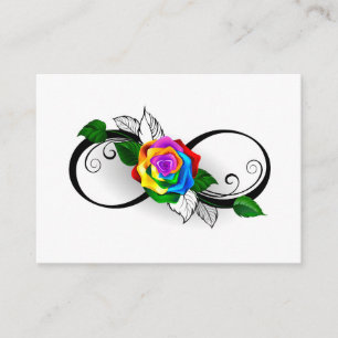 Infinity Symbol with Rainbow Rose Enclosure Card