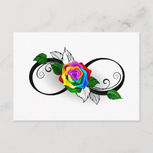 Infinity Symbol with Rainbow Rose Enclosure Card