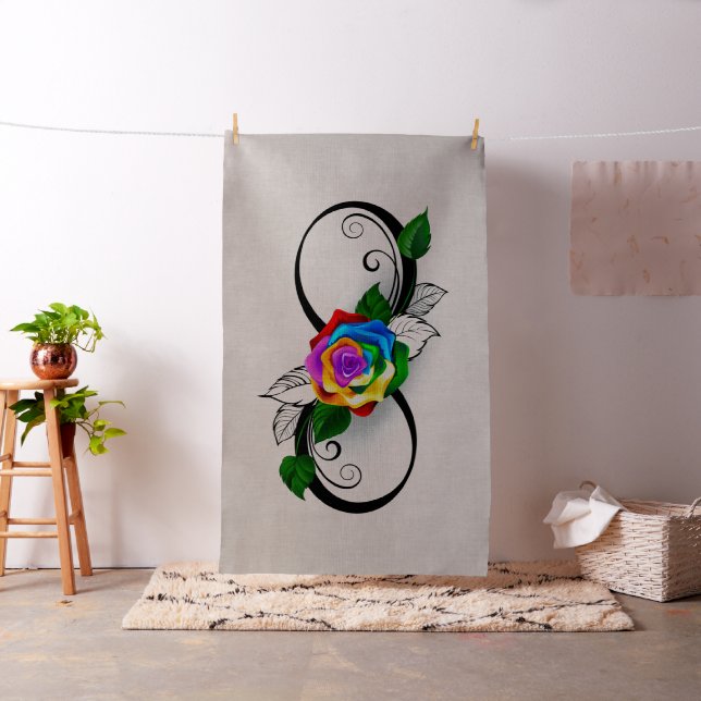 Infinity Symbol with Rainbow Rose Fabric (In Situ)