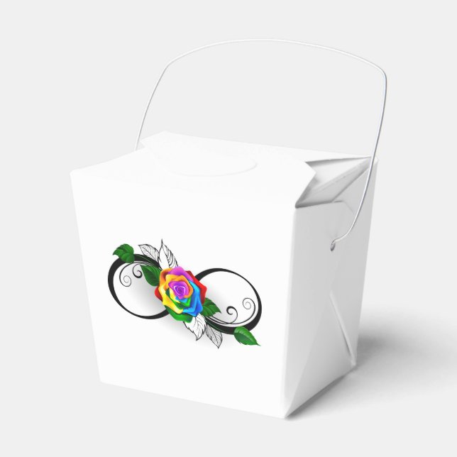 Infinity Symbol with Rainbow Rose Favour Box (Front Side)