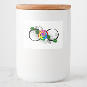 Infinity Symbol with Rainbow Rose Food Label
