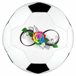 Infinity Symbol with Rainbow Rose Football