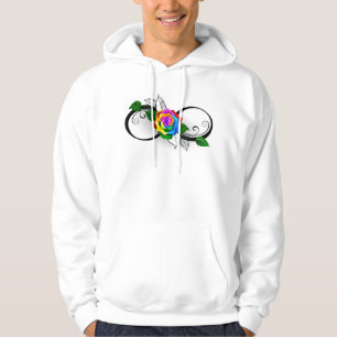 Infinity Symbol with Rainbow Rose Hoodie