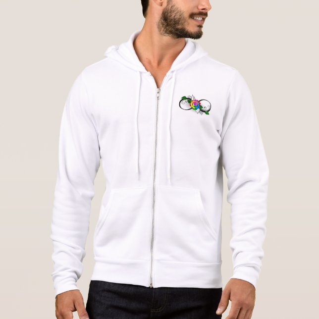 Infinity Symbol with Rainbow Rose Hoodie (Front)