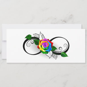 Infinity Symbol with Rainbow Rose Invitation