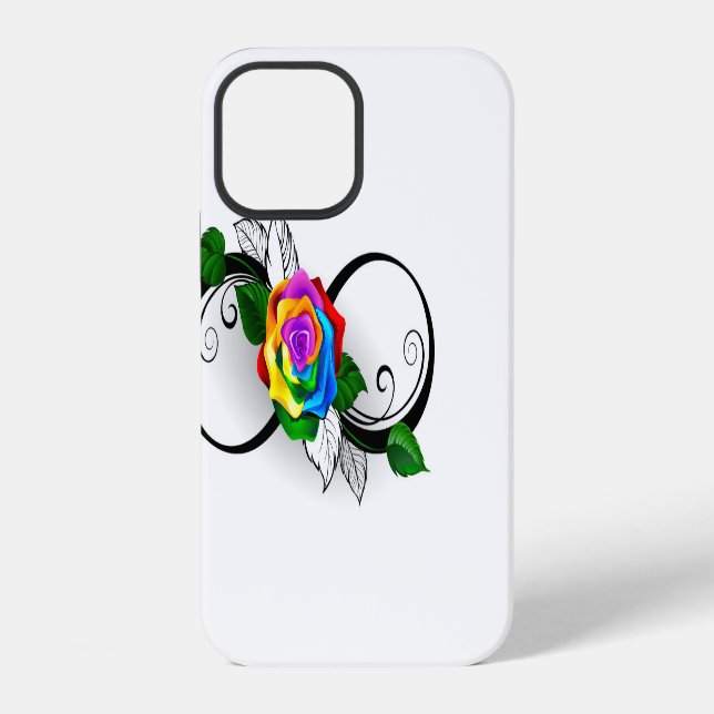 Infinity Symbol with Rainbow Rose iPhone Case (Back)