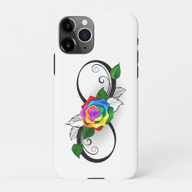 Infinity Symbol with Rainbow Rose iPhone Case (Back)