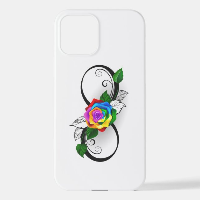 Infinity Symbol with Rainbow Rose iPhone Case (Back)