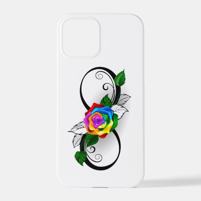Infinity Symbol with Rainbow Rose iPhone Case (Back)