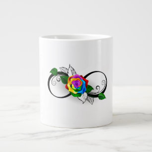 Infinity Symbol with Rainbow Rose Large Coffee Mug
